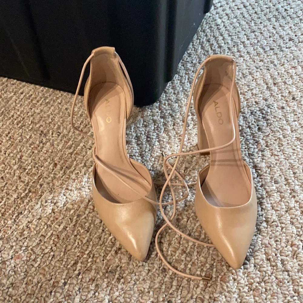 Nude Closed Toe Pumps